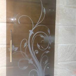 شیشه سورن - طراحی روی شیشه درب داخلی